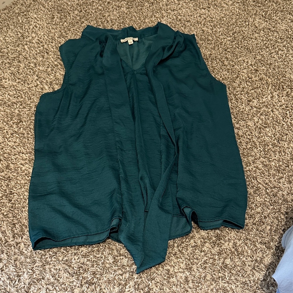 Elegant Teal Sleeveless Blouse